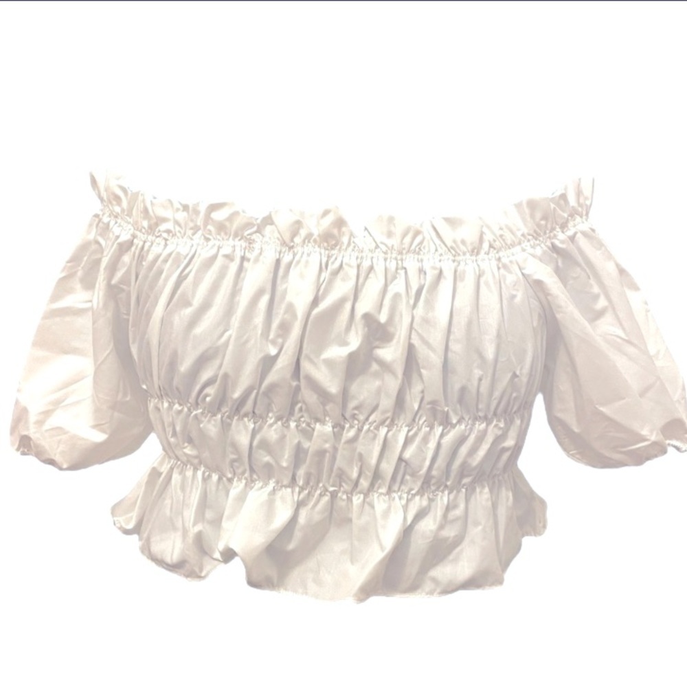 Medium Vigoss White Ruffle Crop‎ Top, Size Medium, NWT